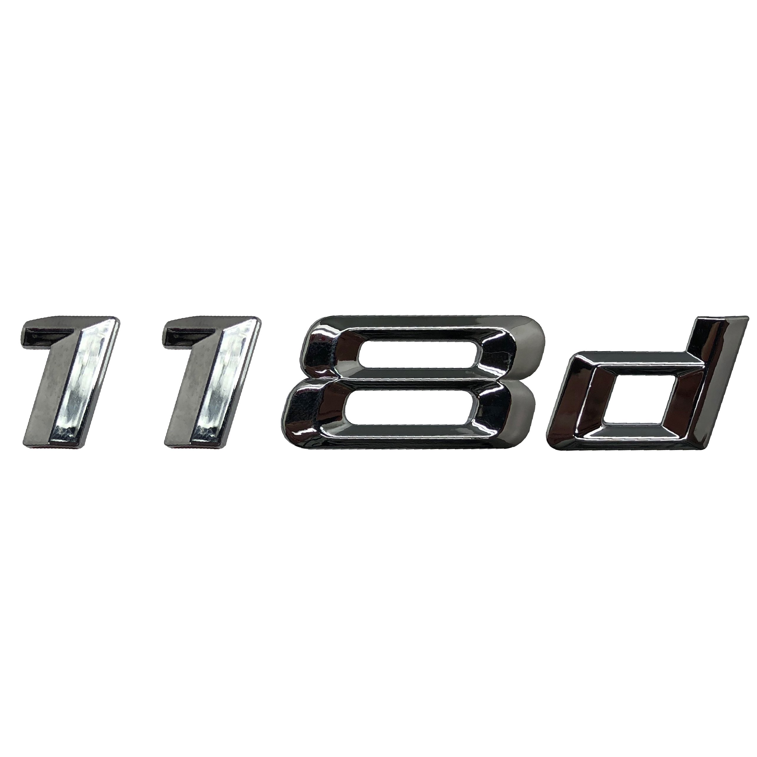 Silver Chrome BMW 118d Rear Boot Badge Emblem Number Letter For 1 Series E81 E82 E87 E88